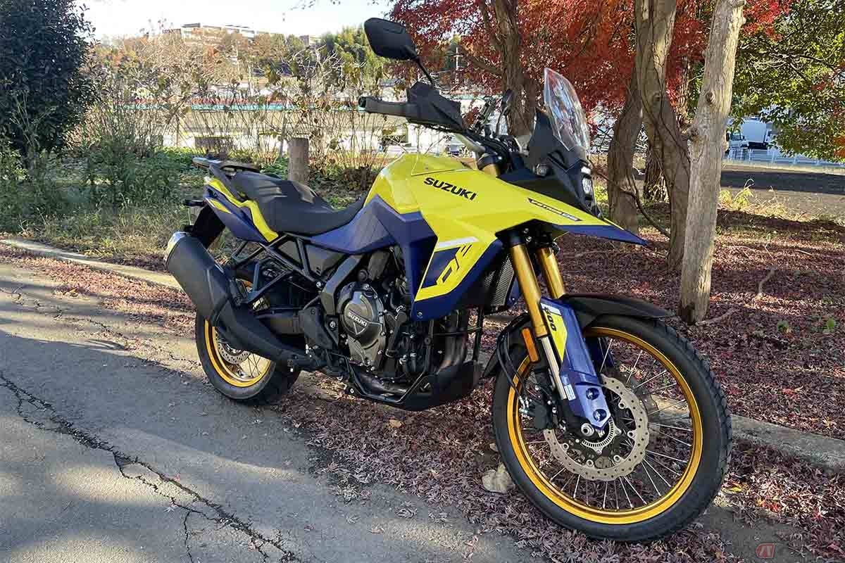 クリステル・チアリさんが試乗したスズキ「Vストローム800DE」