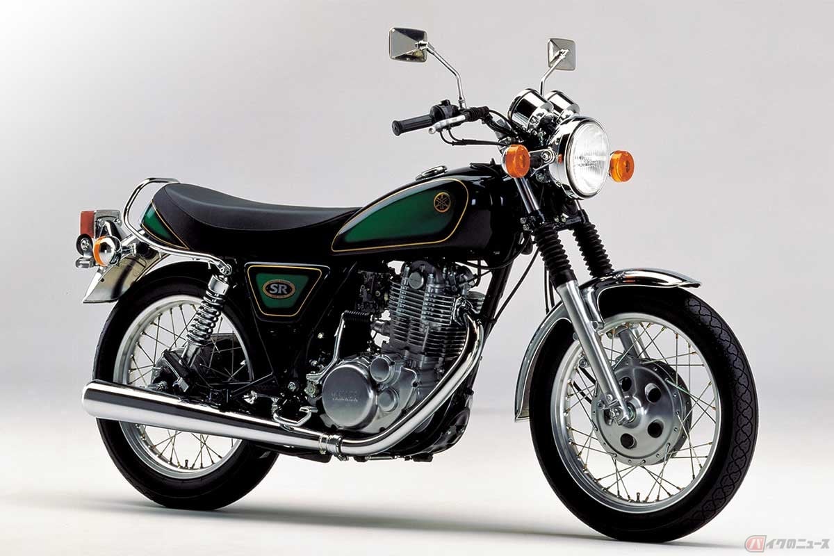 【実車画像】ヤマハ「SR400S」(1995年6月発売)カラー:ヤマハブラック×ダークシアンメタリック2 ※2000台限定仕様車