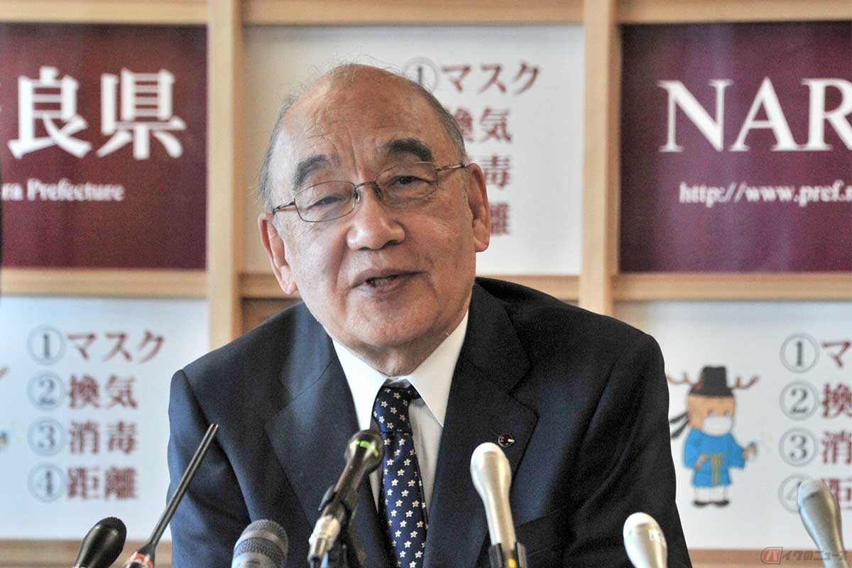 2023年1月に転倒死亡事故に関する中間報告を出すと話す奈良県・荒井知事（2022年12月12日）
