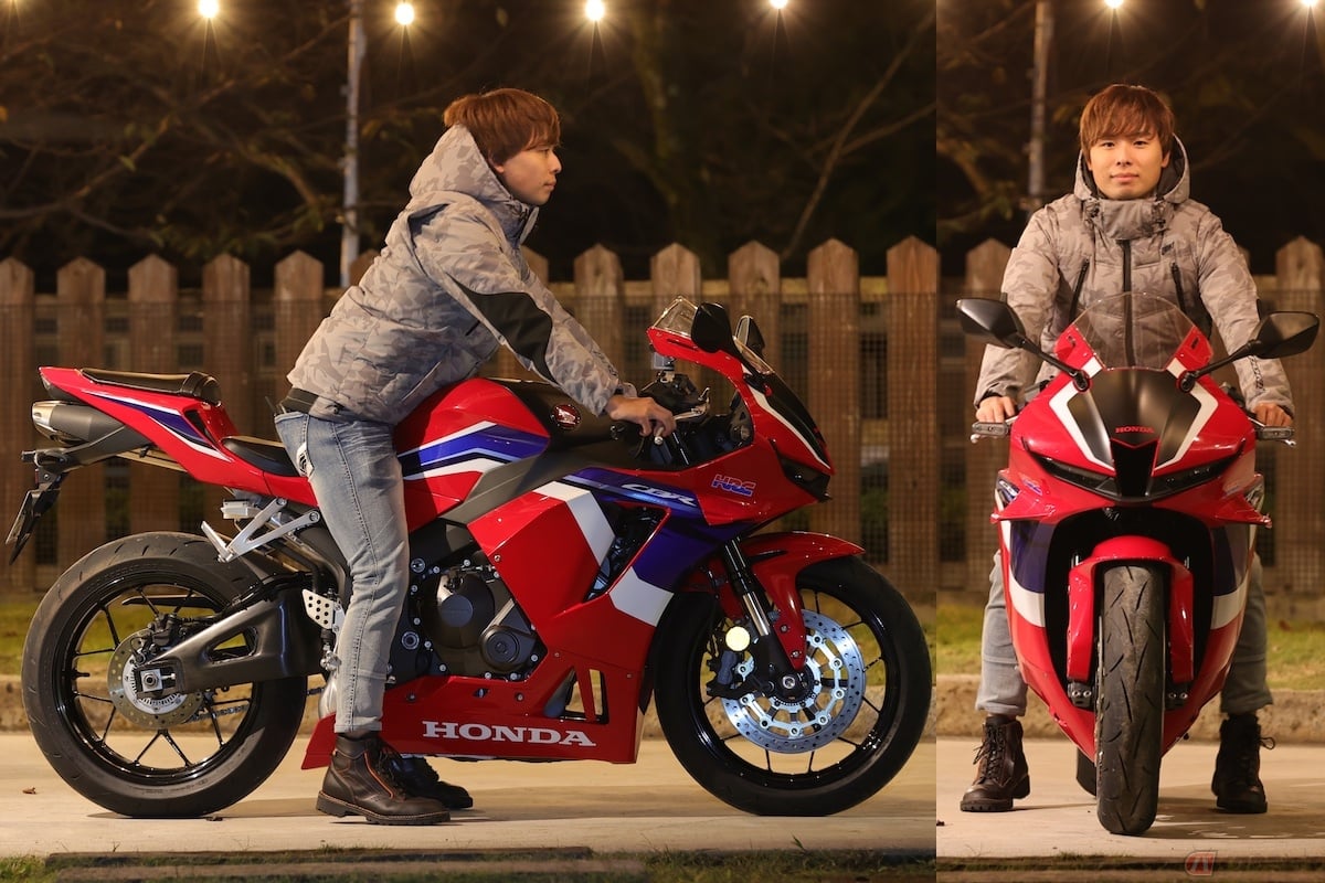 ホンダ「CBR600RR」の足つき(身長165㎝)