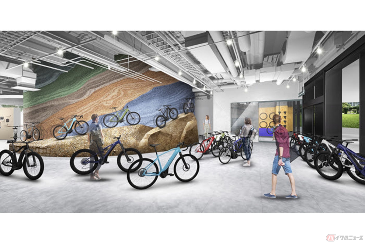 「横浜シンフォステージ」EAST棟1階のショールーム「Yamaha E-Ride Base」展示イメージ