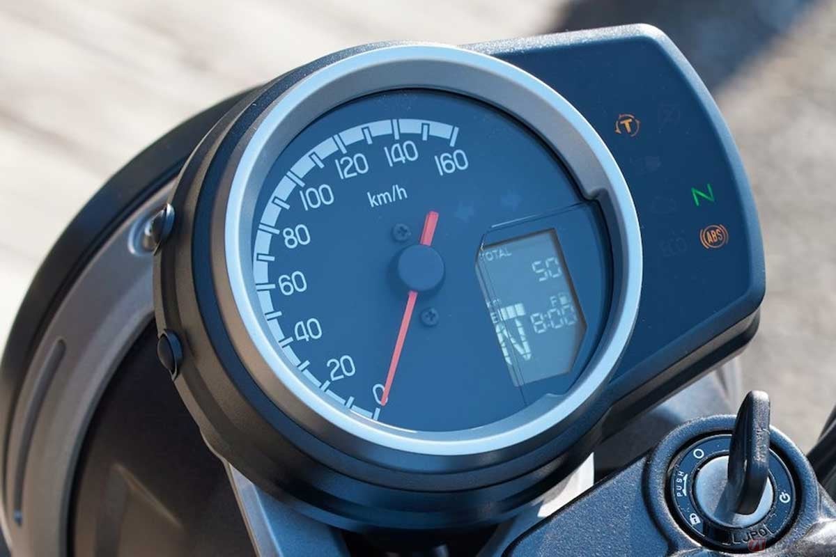 ホンダ「GB350」シリーズのメーター。タコメーターは非装備