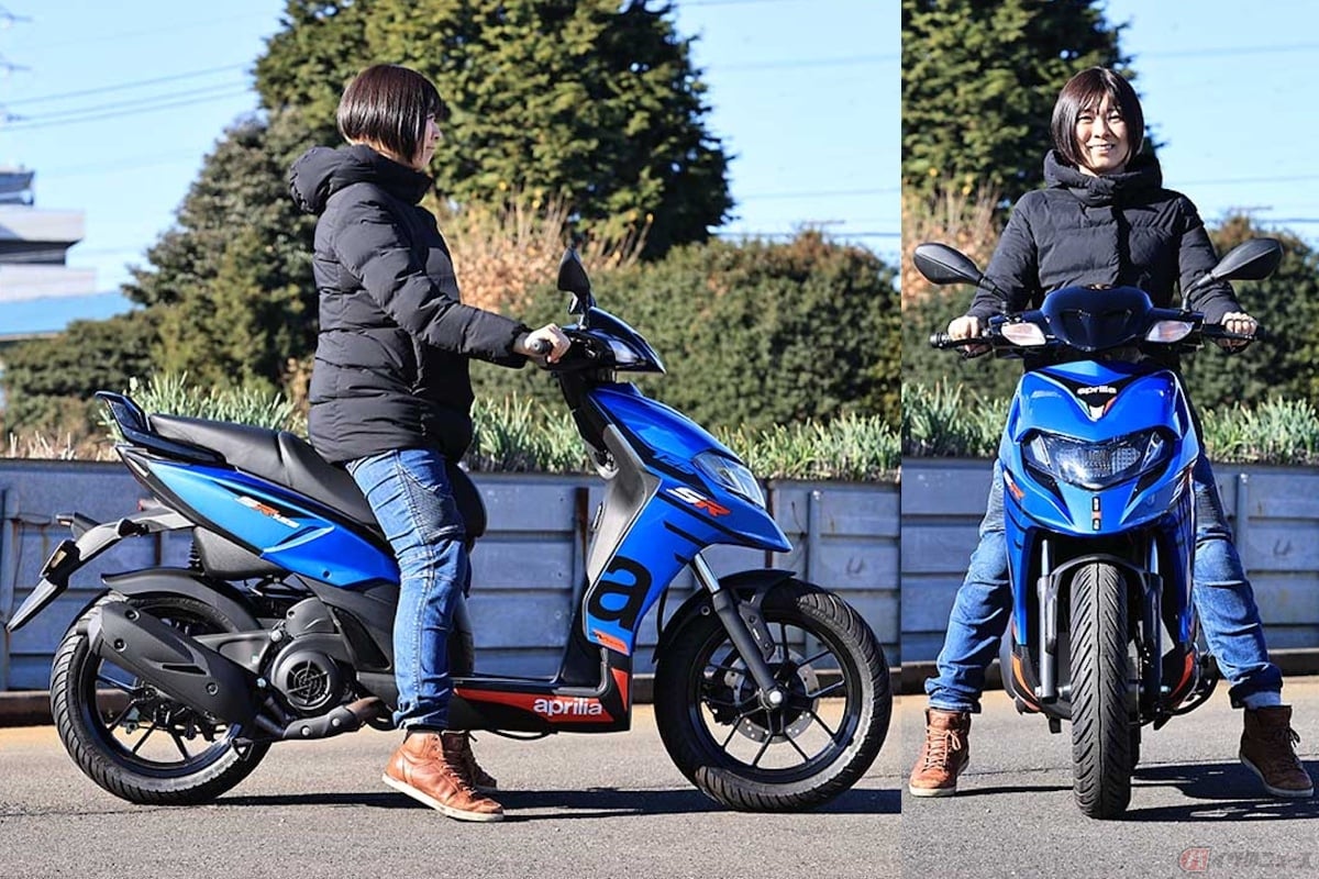 アプリリア「SR125」の足つき(身長165㎝)