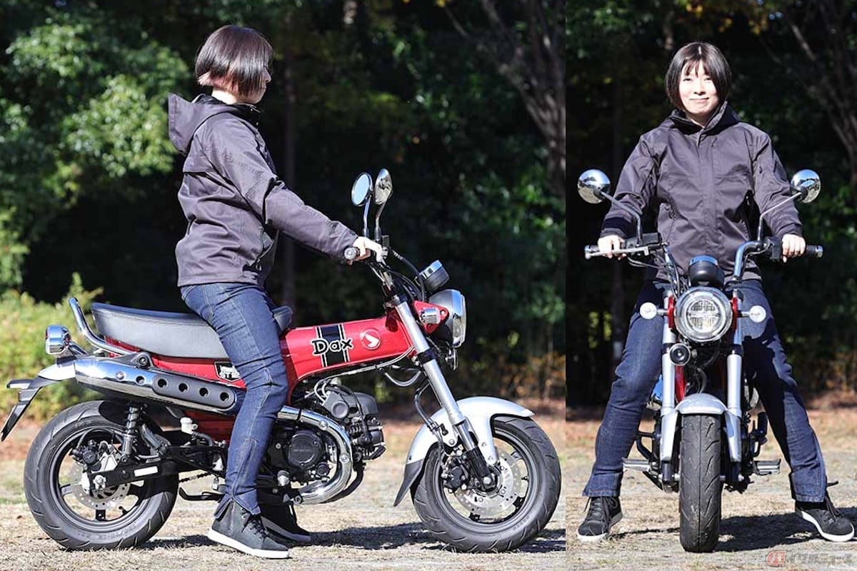 ホンダ「ダックス125」の足つき(身長165㎝)