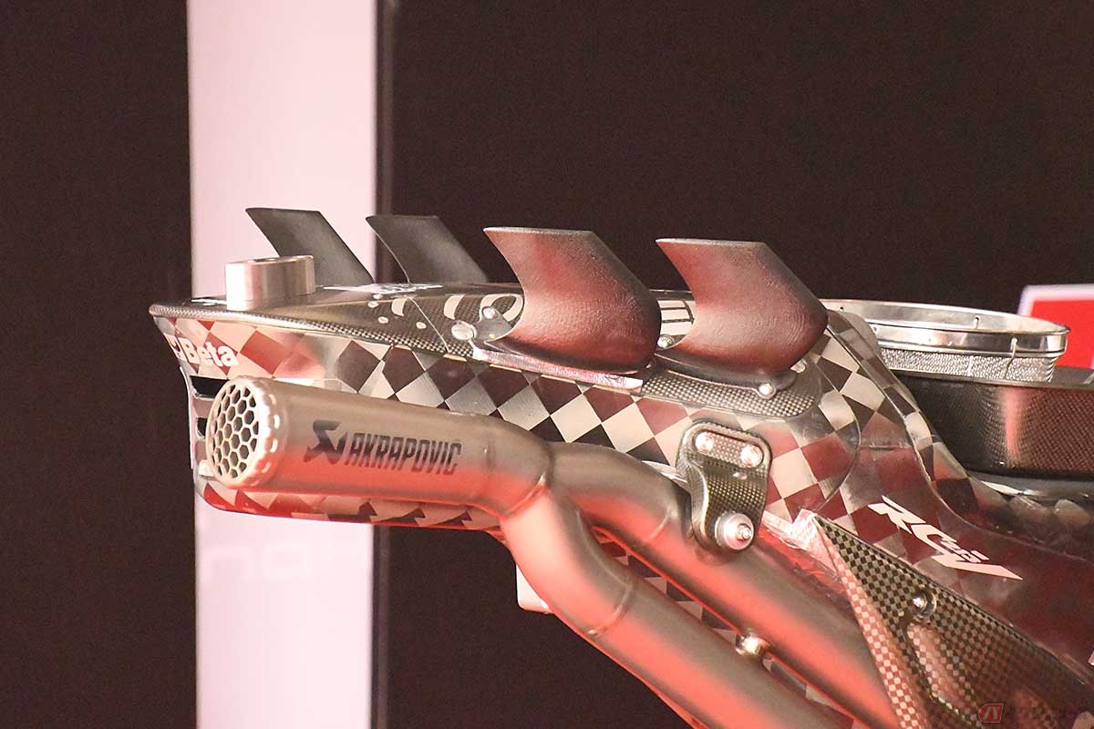 ホンダがテストしていたテールカウルの空力デバイス。形状違いのものをテストしたり、外したりしていた