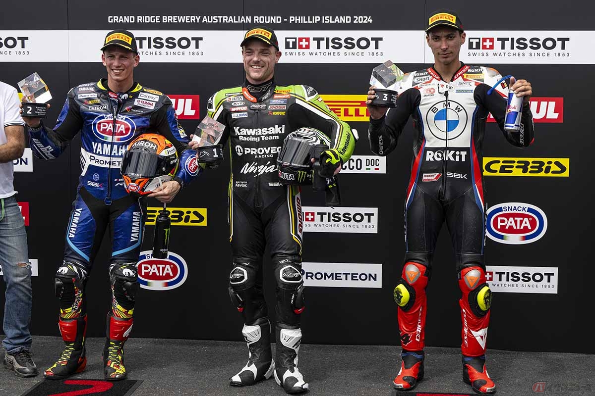 2024SBK第1戦オーストラリア決勝レース2・スーパーポールレースを制したアレックス・ロウズ選手(Kawasaki Racing Team WorldSBK)/センター
