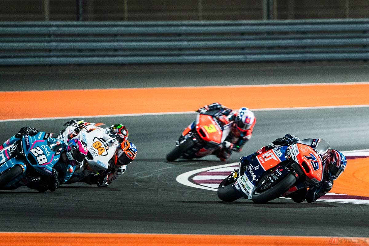 2024年シーズンのMotoGP開幕戦カタールGPで、Moto2クラスを4位で終えた小椋藍選手(#79/MT Helmets - MSI)