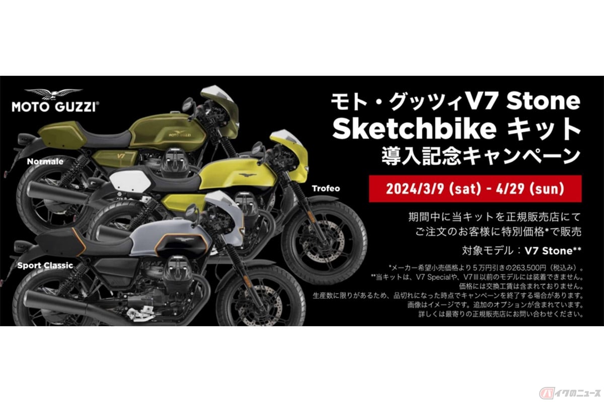 モトグッツィ「V7 Stone(V7ストーン)」用のカスタマイズ外装セット「Sketchbikeキット」装着車両