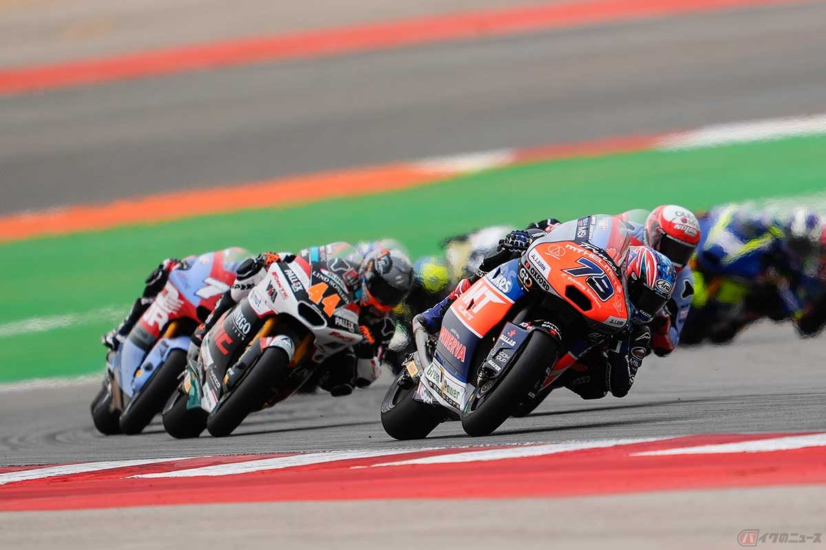 【MotoGP第2戦ポルトガルGP】表彰台を狙える位置でレースを進めるが「あとコンマ2秒速く走れていれば」と語っていたように、序盤のペースに少し苦戦気味だった小椋藍選手(#79/MT Helmets - MSI)