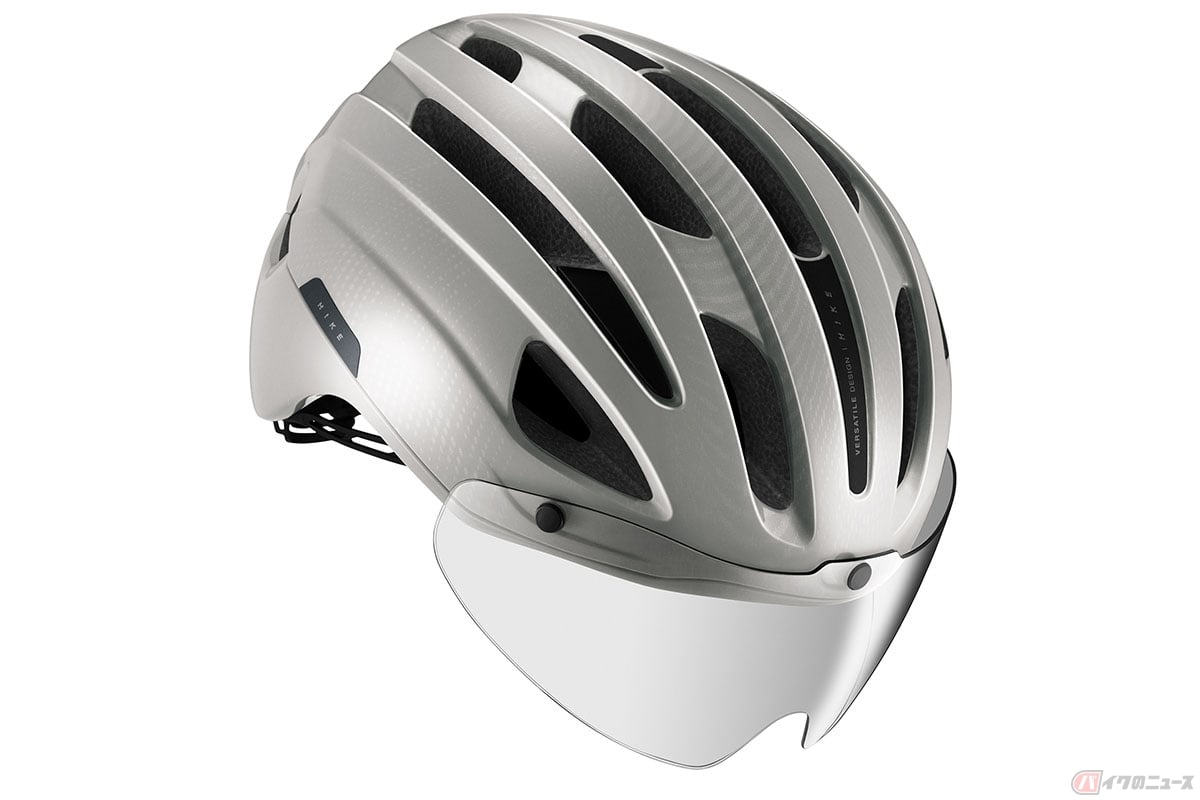 OKGカブトから発売されるスポーツライドからタウンユースまで幅広く使えるシールド付き自転車用ヘルメット「HIKE(ハイク)」グレー