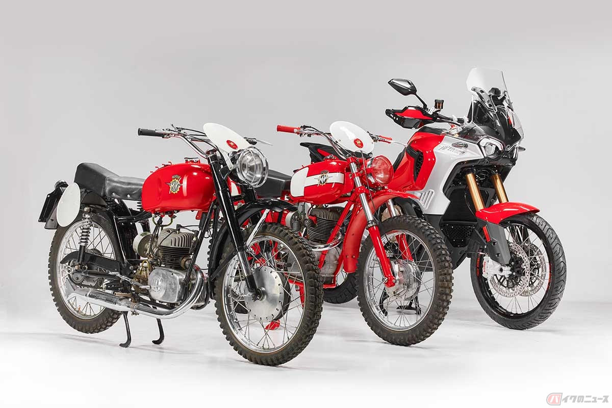 MVアグスタの新型モデル「ENDURO VELOCE」とルートとなったクラシックレーサー