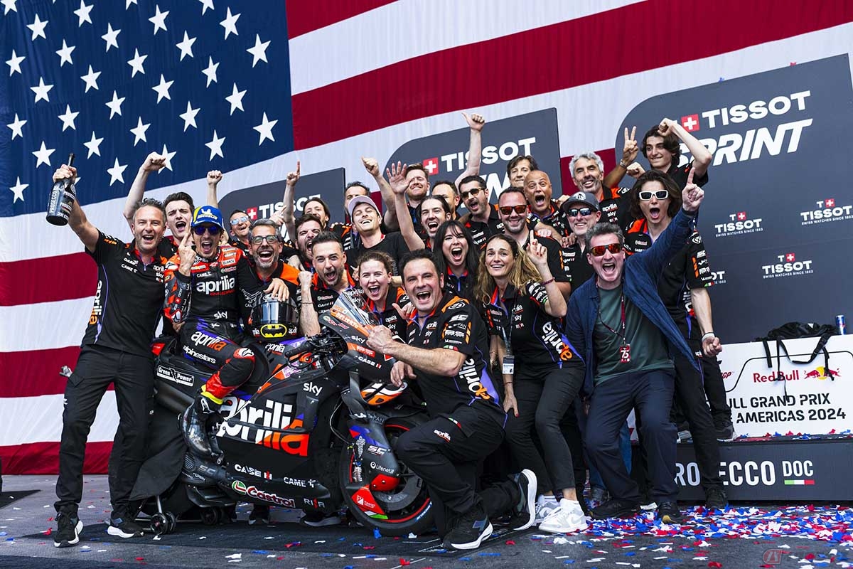 MotoGP第3戦アメリカズGPスプリント・決勝レースを制したマーベリック・ビニャーレス選手（アプリリア・レーシング）