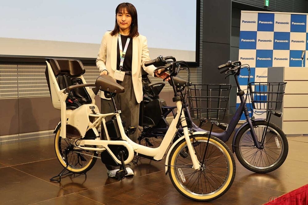 パナソニックの新製品、幼児2人同乗用電動アシスト自転車「ギュット・アニーズ・DX・押し歩き」（2024年6月上旬発売予定）