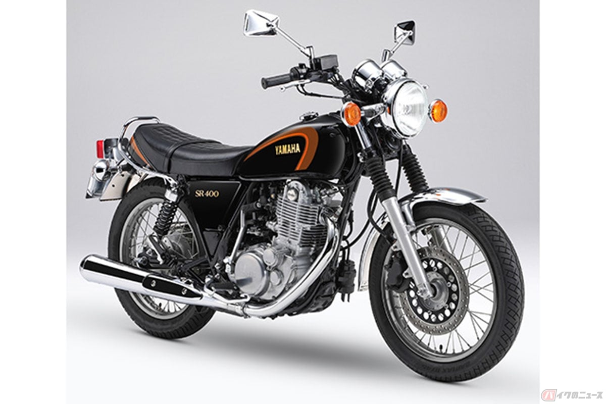 ヤマハ「SR400」初期型カラーを採用した「復刻カラー外装セット」装着車両
