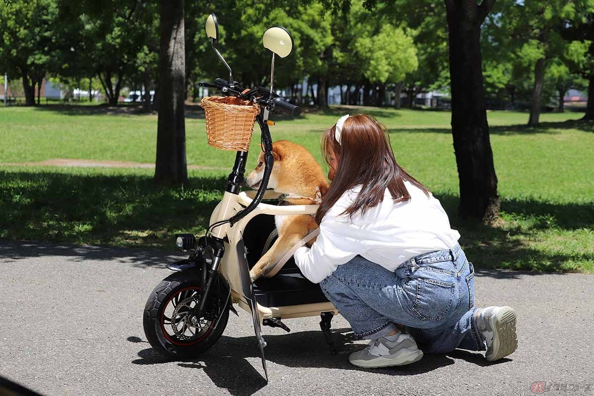 中型犬まで載せることができる電動原付「E-Carry Bike Doggie」