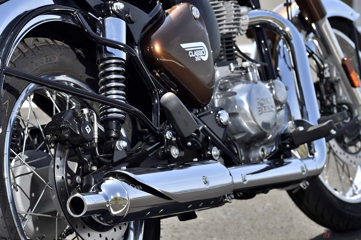 ロイヤルエンフィールド「クラシック350」メッキパーツがクラシカルさに拍車をかけています