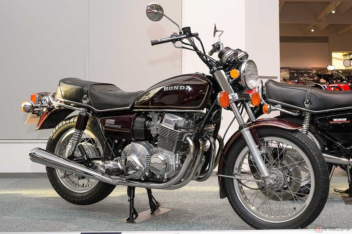 1977年に発売された、クルマにも採用される「ホンダマチック機構」搭載の「エアラ」は、オートマチック変速の大型バイク