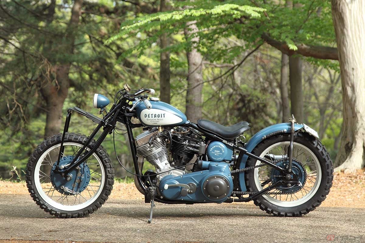 リジッドフレームに見えつつもリアサスペンションを備えた「サンダンス・アクティブリジッド」とソフテイルフレームのフロントセクションをドッキング。まったくの違和感を感じさせない仕上がりです