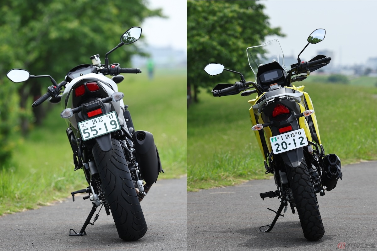 サイドスタンドを使用してバイクを停車させた際、バイクは左側に傾く