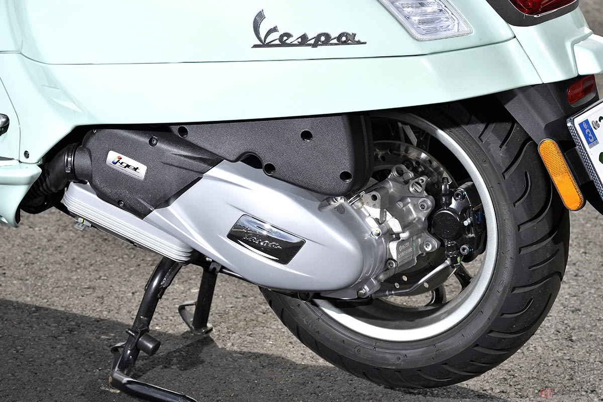 ベスパ「GTSクラシック150」に搭載された排気量155ccのi-get 4ストローク水冷単気筒エンジン