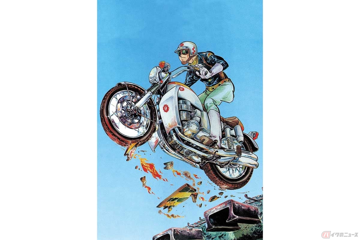 漫画『ワイルド7』に登場する飛葉ちゃんのバイクがプラモデルに(Ⓒ望月三起也/画像提供=株式会社青島文化教材社)