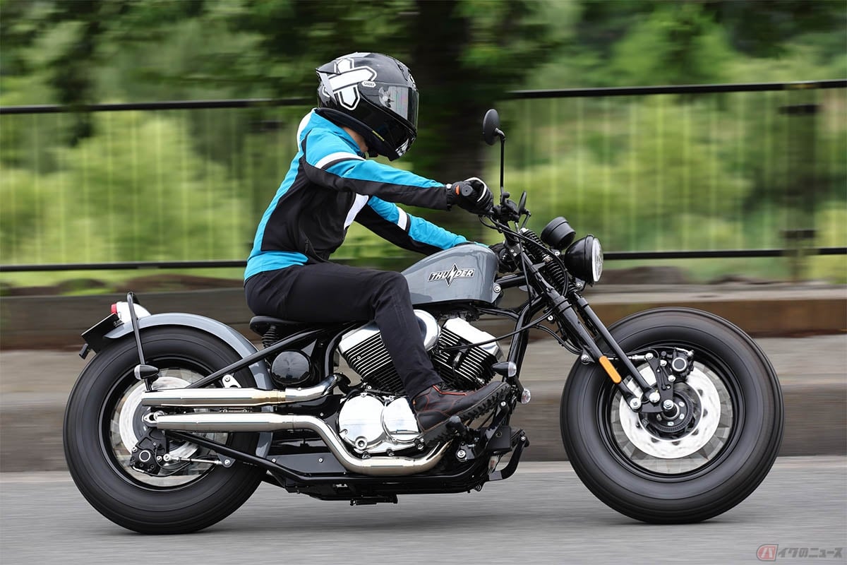 THUNDER MOTORCYCLES「HardTail Thunder250」の走りを楽しむ石塚健選手