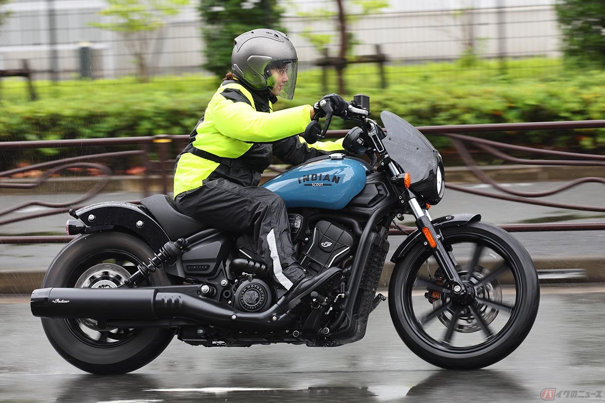 生憎の雨模様の中、インディアンモーターサイクル「スポーツスカウト・リミテッド」に試乗！
