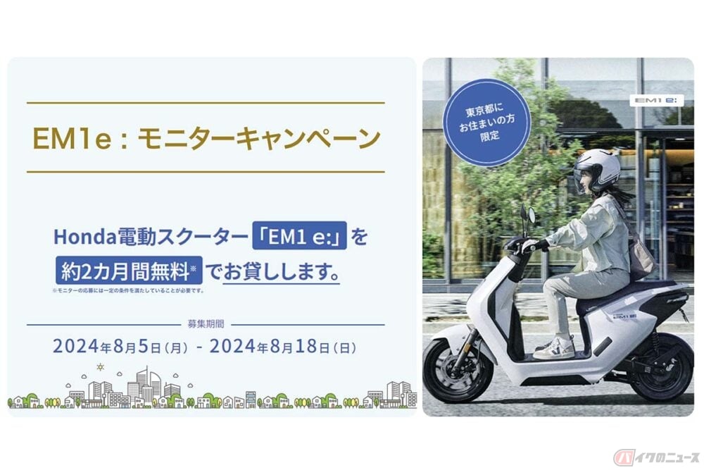 モニター募集を開始したホンダの原付電動バイク「EM1 e：」