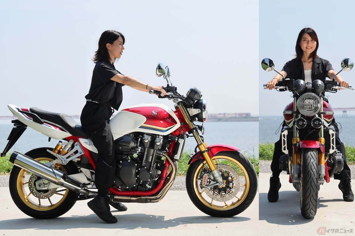 シート高は790mm、身長160cmの私が跨ると両足のつま先でなんとか車体を支えられる