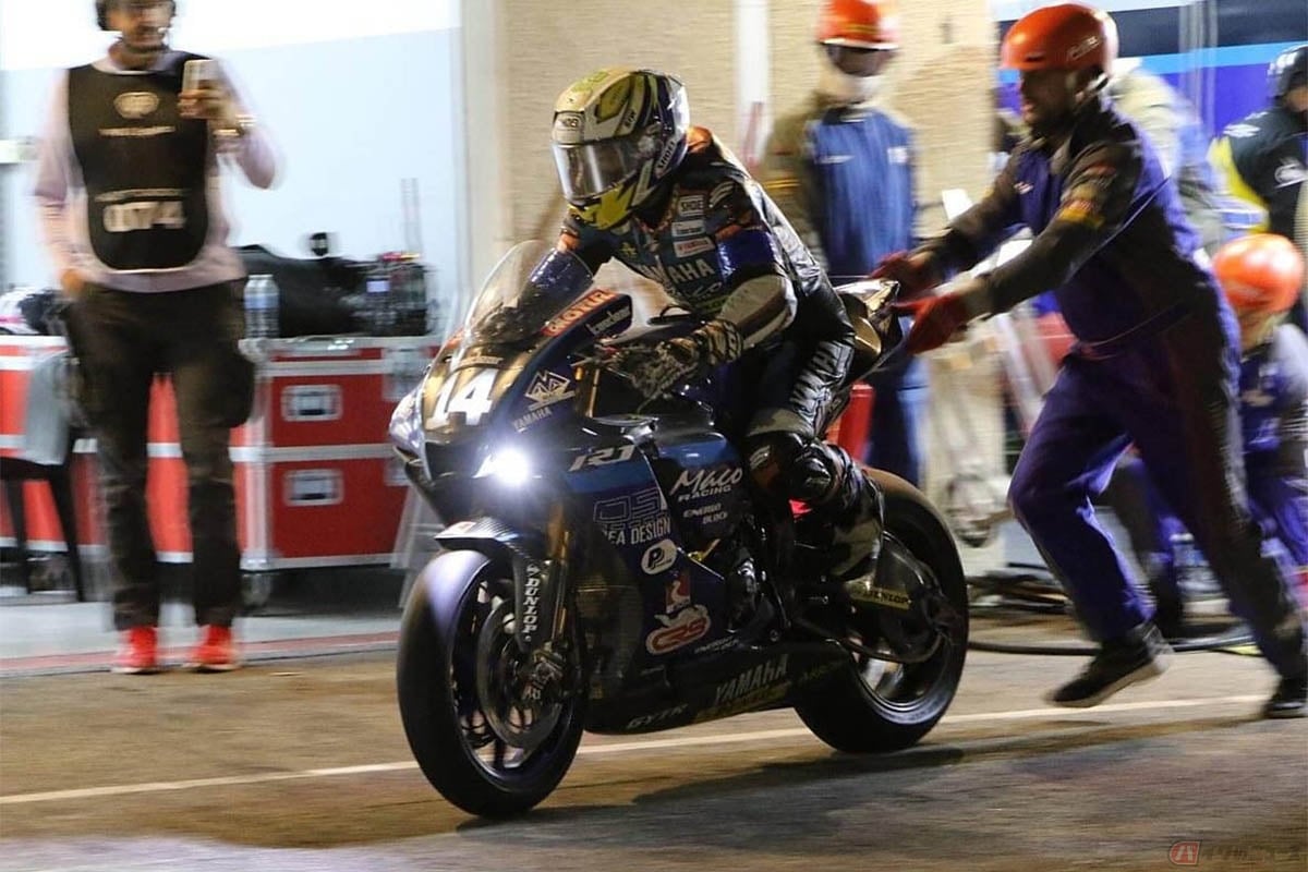 ボルドール24時間レースでナイト走行をする石塚健選手
