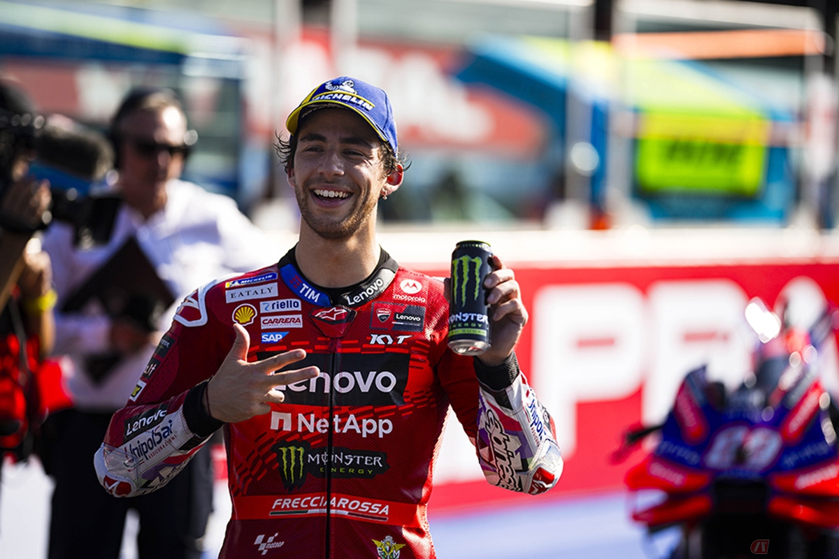 MotoGP2024第14戦エミリア・ロマーニャGP決勝レースを制したエネア・バスティアニーニ選手（ドゥカティ・レノボ・チーム）