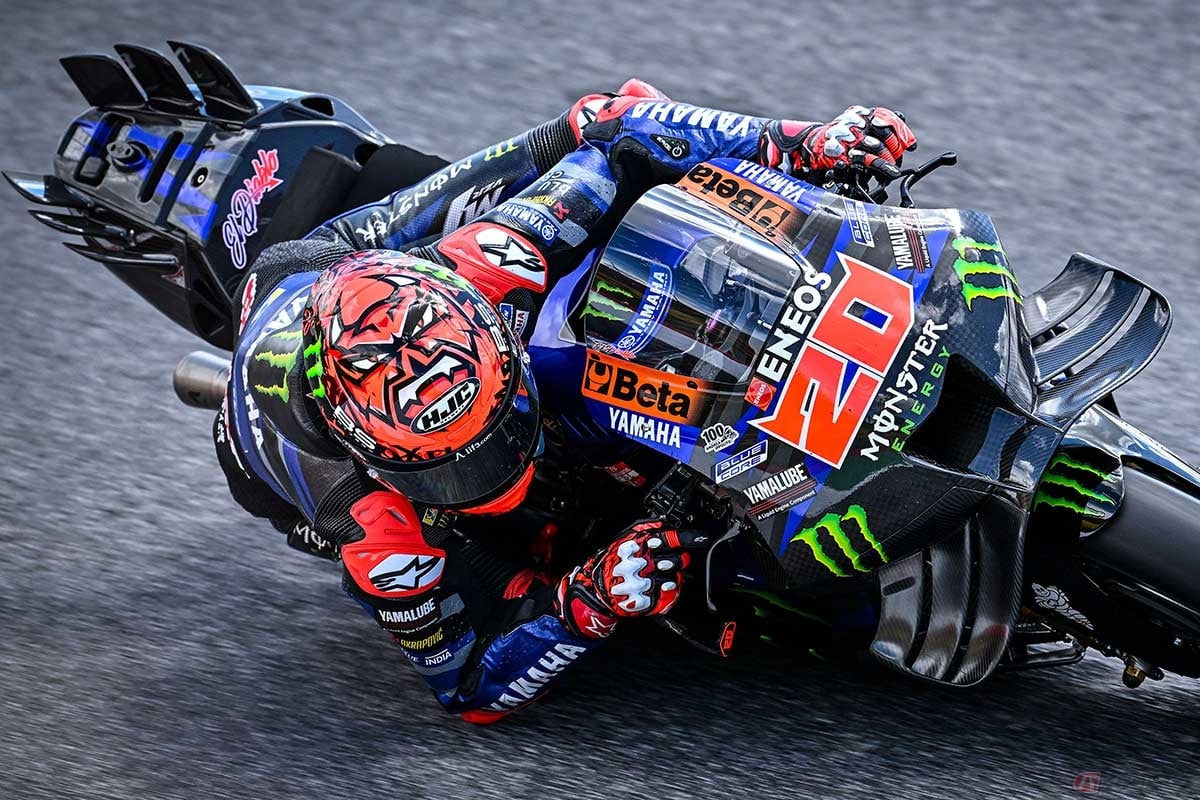 HJCの契約ライダー、ファビオ・クアルタラロ選手(モンスターエナジー・ヤマハMotoGPチーム)