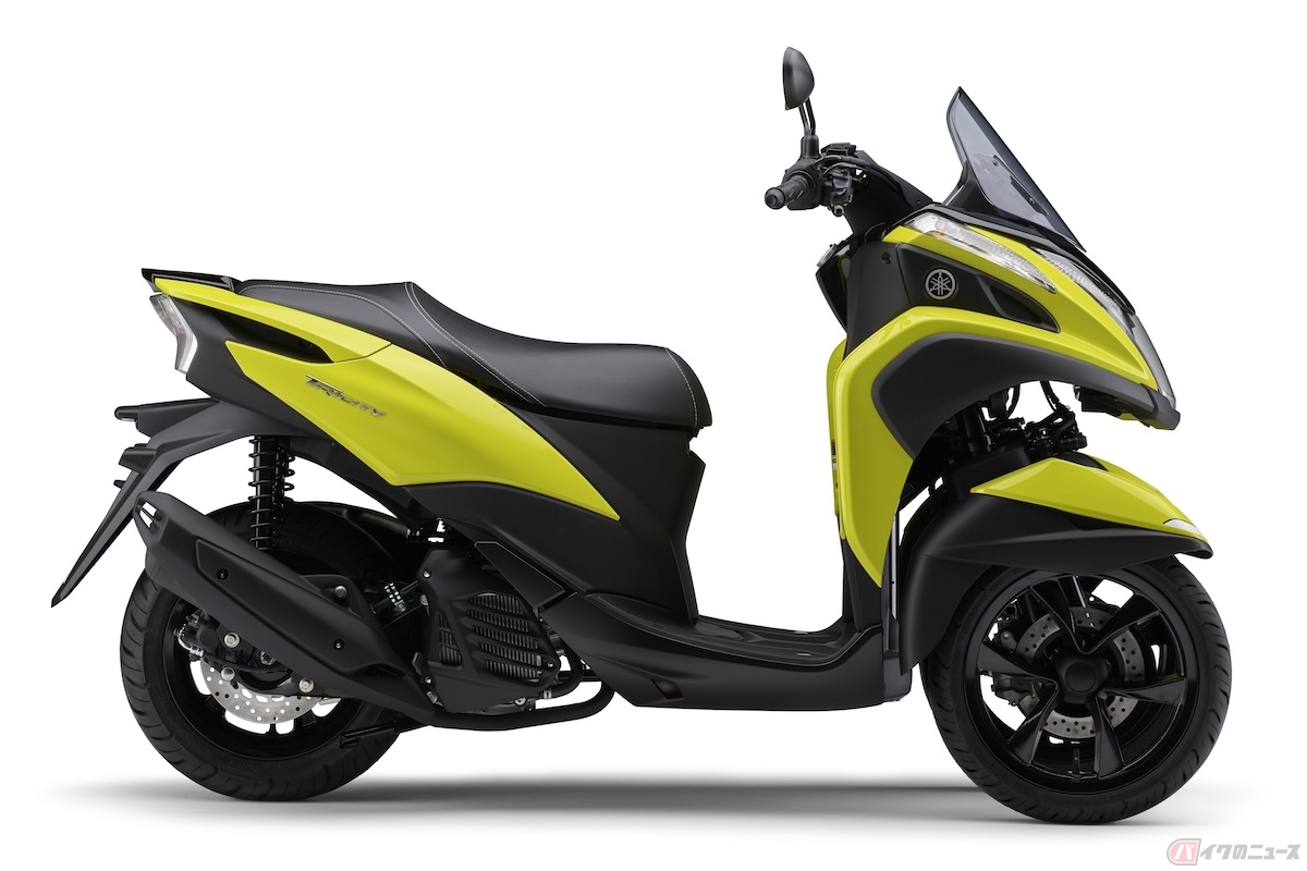 2021年の発売されたヤマハ「トリシティ125」にカラーが設定されたライトリーフグリーンソリッド