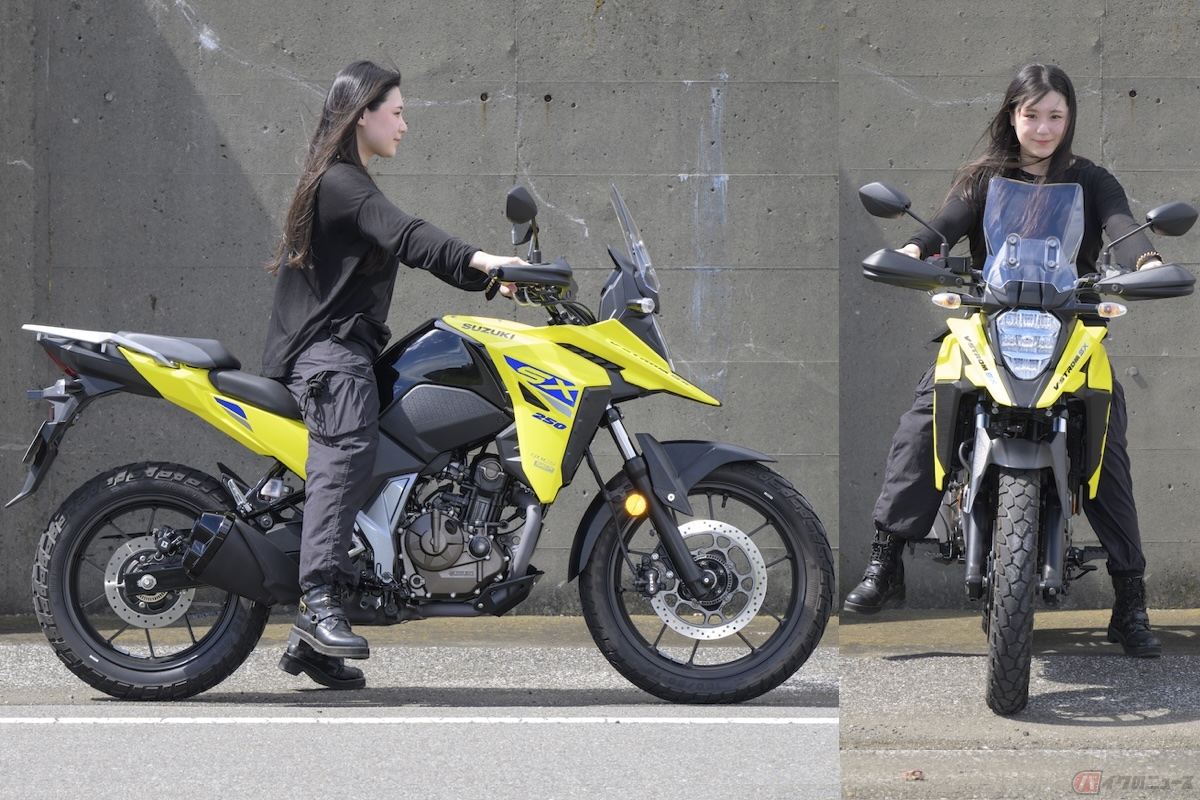 シート高835mm、身長158cmのわたしが跨る場合は、お尻をずらして着座する形になった