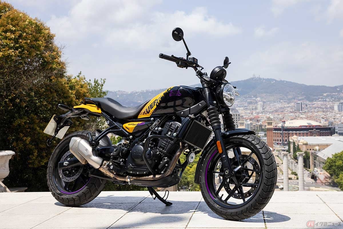 ロイヤルエンフィールド新型「GUERRILLA 450(ゲリラ450)」(日本導入は2025年予定)カラー:イエローリボン