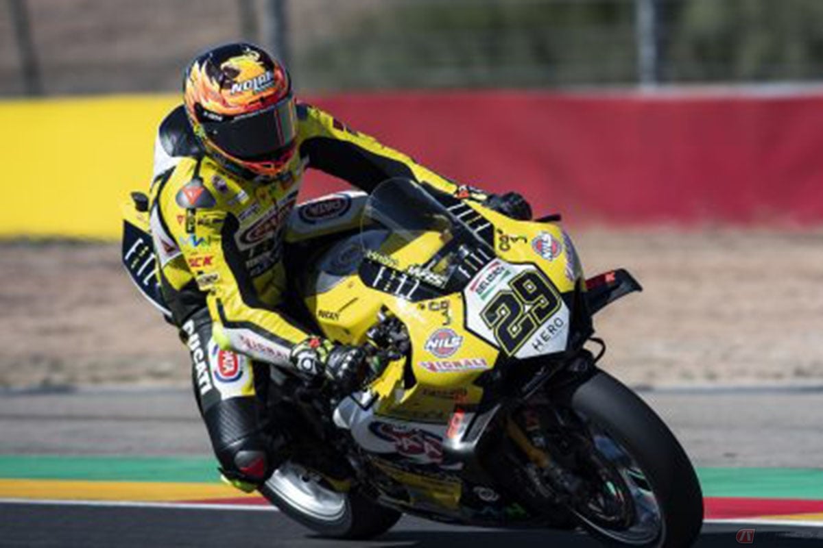 スーパーバイク世界選手権(SBK)の2024年シーズン第10戦アラゴン決勝レース1を制したアンドレア・イアンノーネ選手(Team GoEleven)