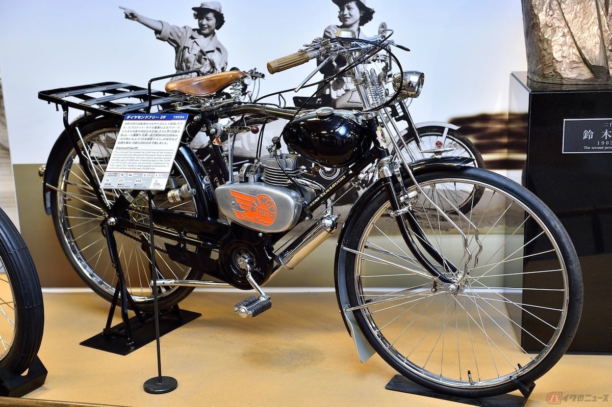 スズキがバイクメーカーとなった初期に発売した「ダイヤモンドフリー号」