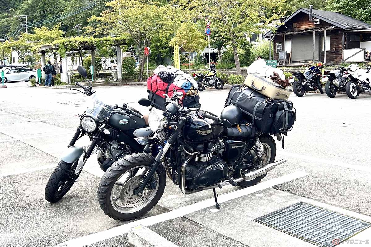 道中で立ち寄った「道の駅どうし」。いつも多くのライダーを見掛けます
