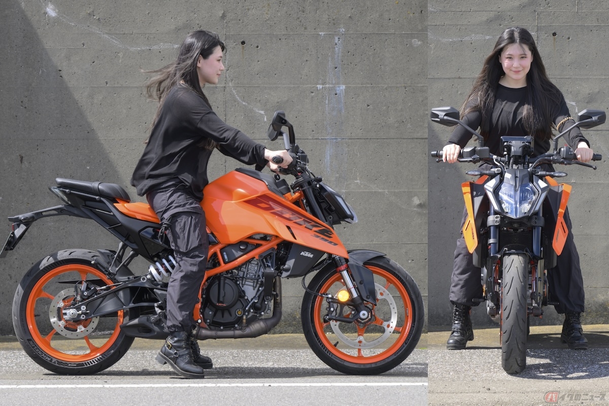シート高820mm、身長158cmのわたしが跨ると、ライディング用の厚底ブーツを履くことで難なくクリアできるシート高になった