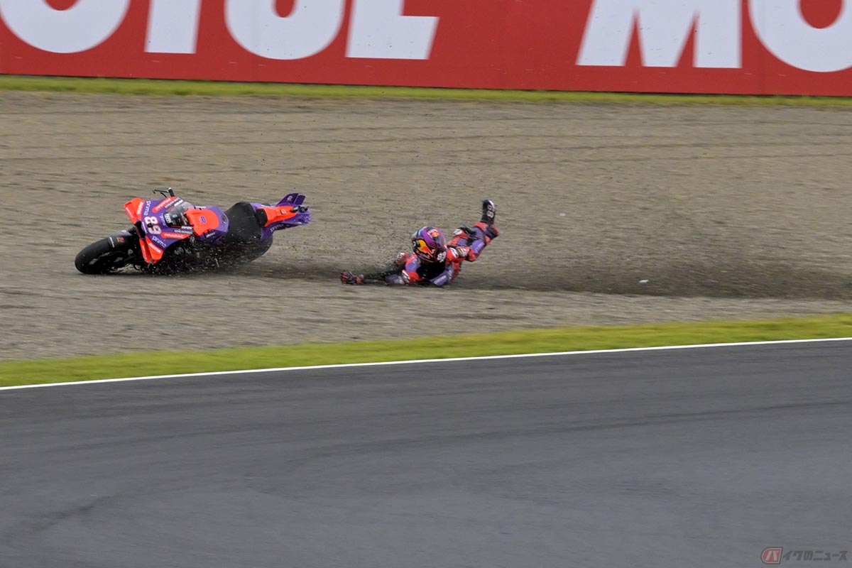 予選Q2で転倒したランキングトップのホルへ・マルティン選手（プリマ・プラマック・レーシング）