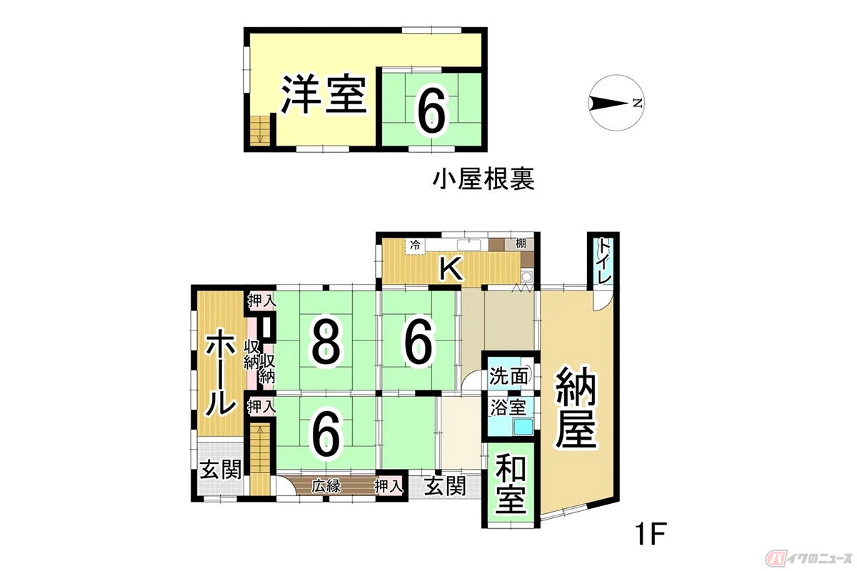 敷地面積は111坪以上という広さを誇る三重県津市の物件の間取り