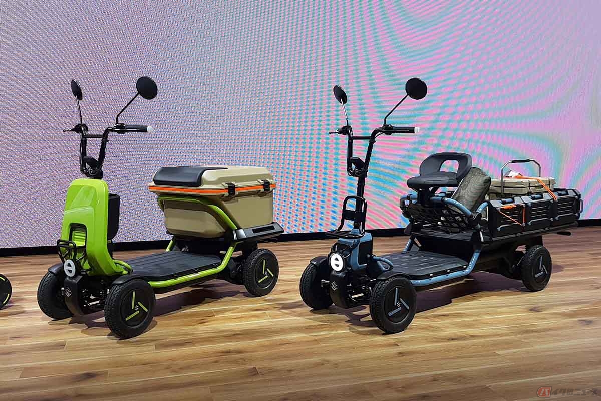 JMS2023、座って乗る四輪型の特定原付「SUZU-RIDE」と「SUZU-CARGO」。16歳以上なら免許不要な手軽さがある