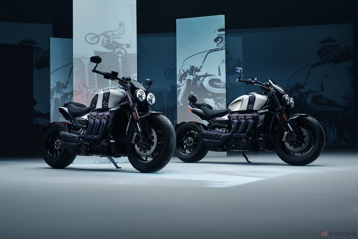 左:Rocket 3 R Evel Knievel、右:Rocket 3 GT Evel Knievel