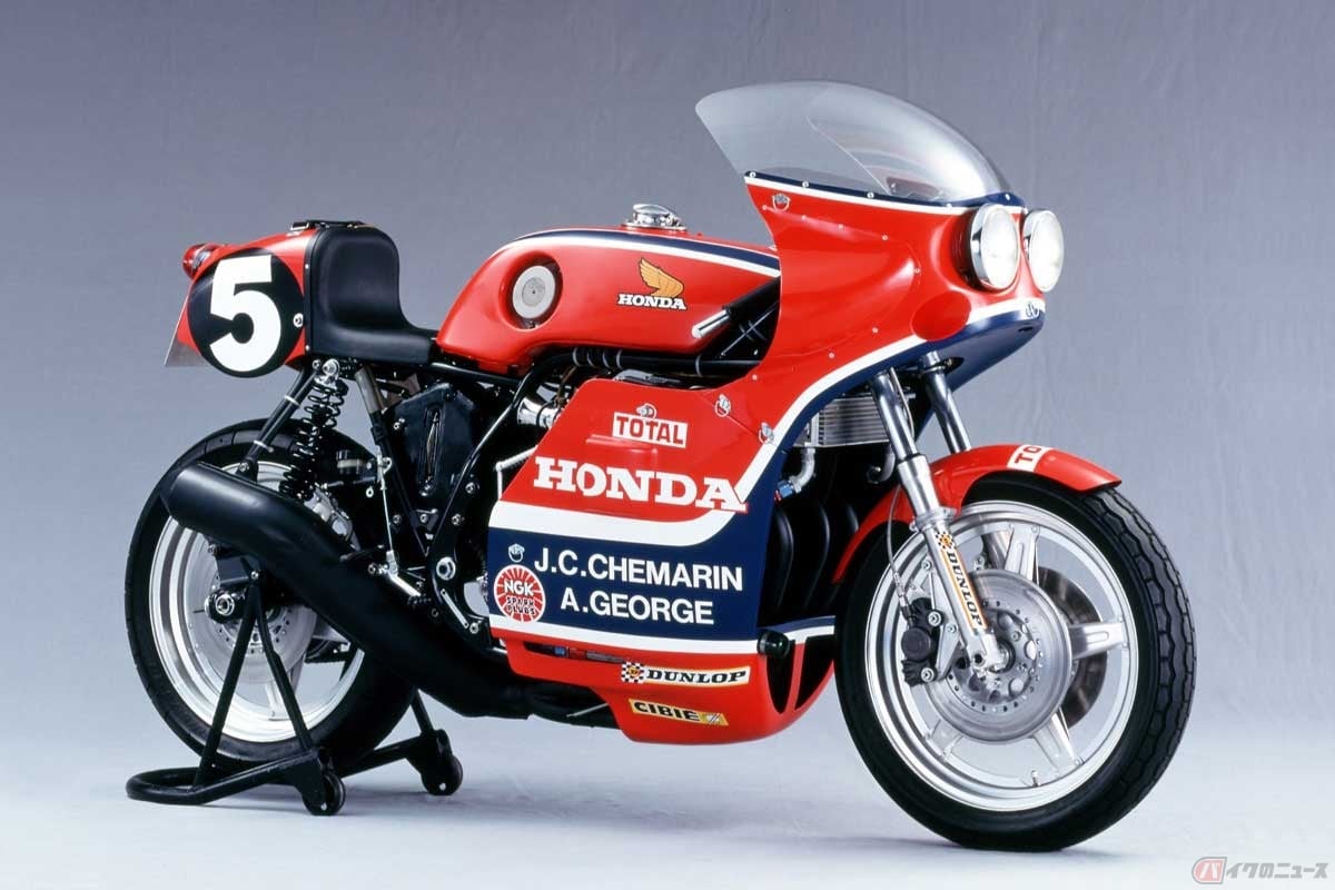 ホンダはヨーロッパ二輪耐久レース選手権に参戦するため、「CB750FOUR」の4気筒エンジンをベースに開発したワースクマシン「RCB1000」(1976年)
