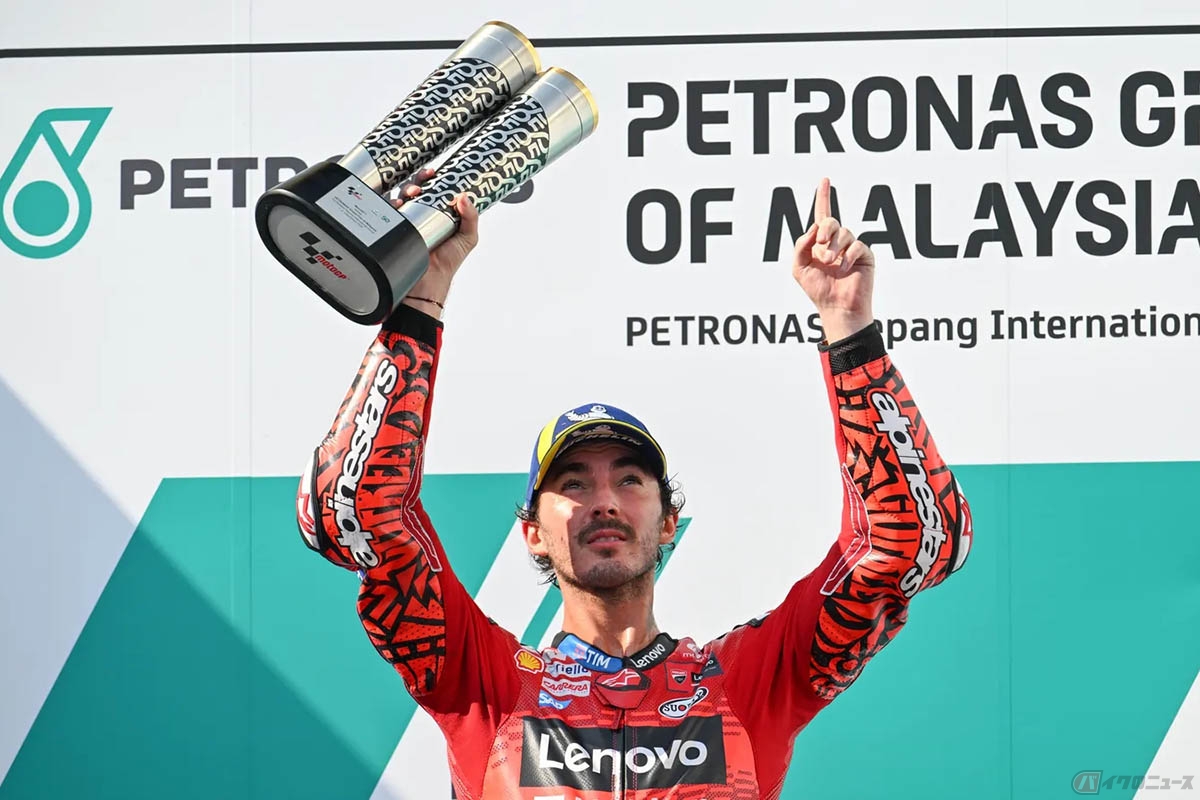 MotoGP2024第19戦マーレシアGP決勝レースを制したフランセスコ・バニャイア選手(ドゥカティ・レノボ・チーム)