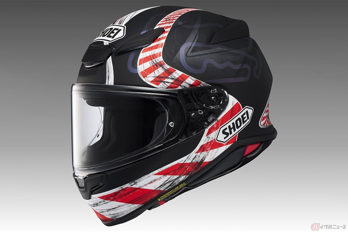 SHOEIがピュアスポーツフルフェイス「Z-8」に追加する新たなグラフィックモデル「KNEE DOWN(ニーダウン)」