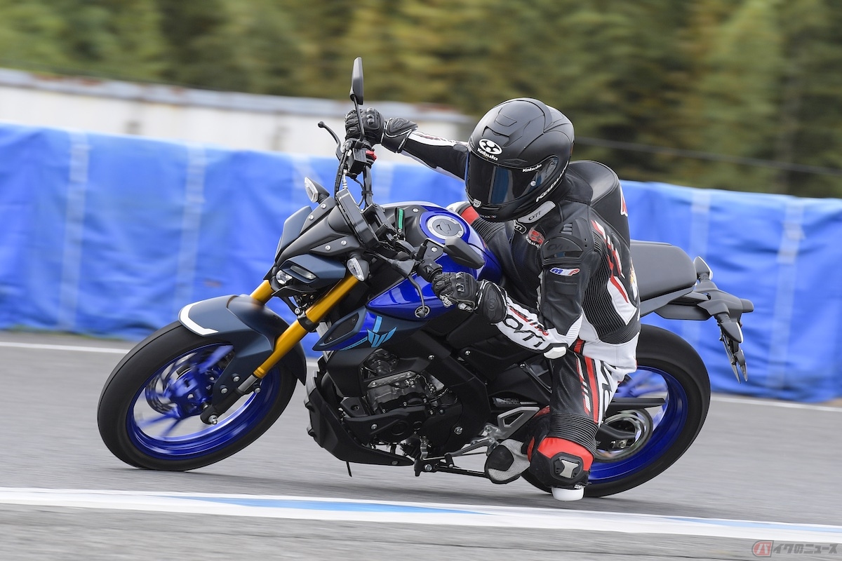 ヤマハ「MT-125」の走りをサーキットで楽しむ大久保光選手