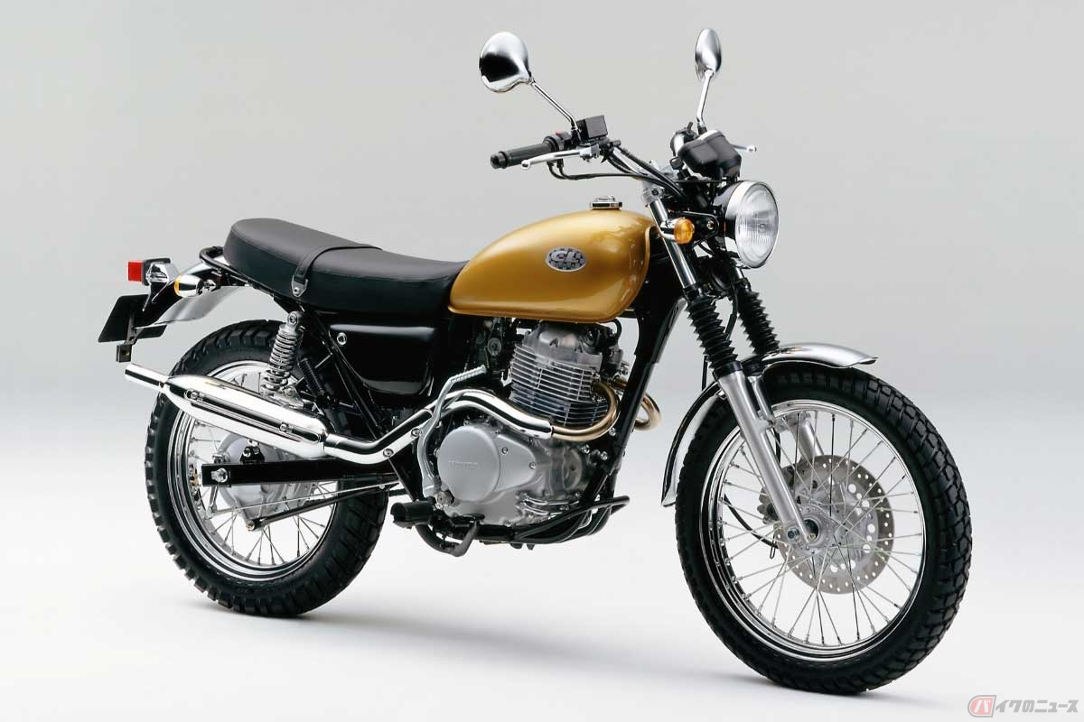 1998年に発売したホンダ「CL400」は、輸出向けのエンデューロモデル「XR400R」の空冷単気筒エンジンをレトロな構成の車体に搭載したスクランブラー