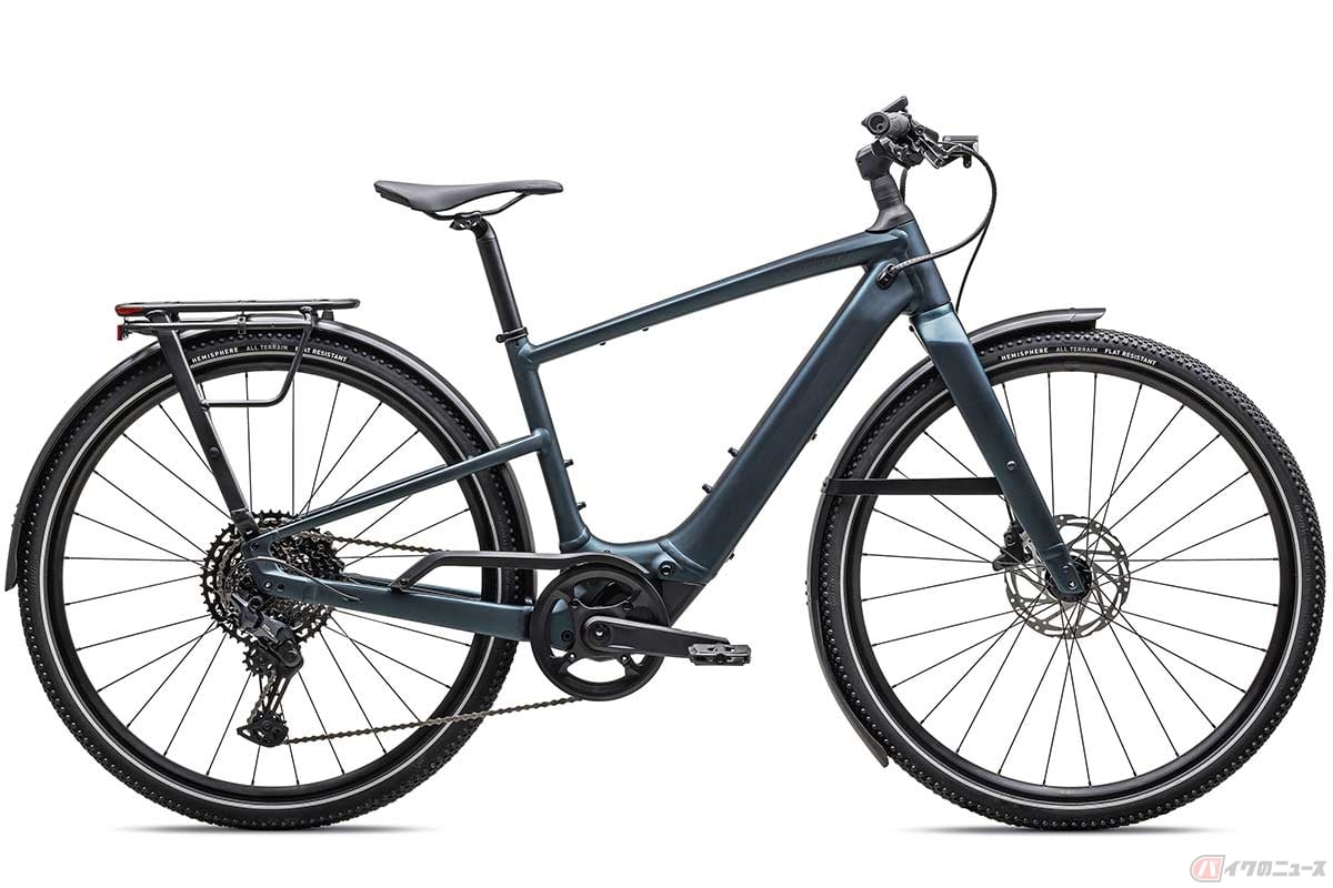 SPECIALIZED「Turbo Vado SL 2 5.0」(完成車)価格(消費税10%込み)55万円。カラー:サテンディープレイクメタリック/ブラックリキッドメタルフロスト