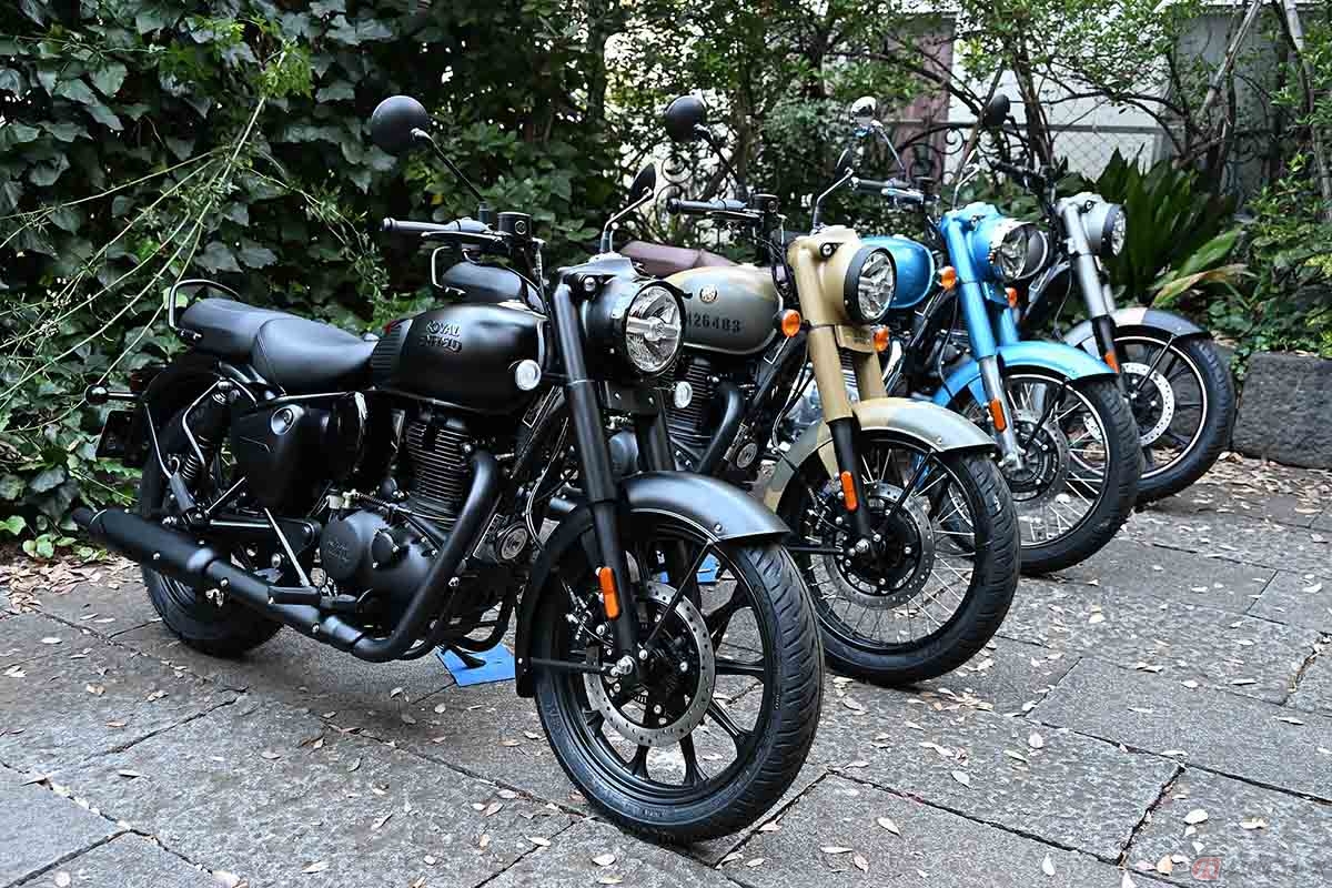 ロイヤルエンフィールド「クラシック350」。7タイプという豊富なラインアップも魅力です
